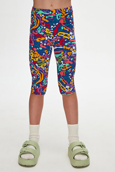 LOVETTI Abstract Leopard Print Κολάν Κάπρι κάτω από το γόνατο για κορίτσια