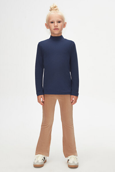 LOVETTI Girl - Light NAvy Long Sleeve HAlf Turtleneck T-shirt
