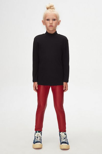 LOVETTI Girl's Black T-shirt - Long Sleeve, Half Turtleneck, Winter