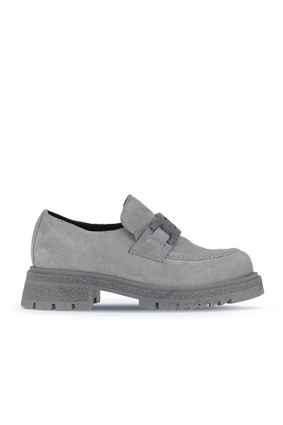 Bueno Shoes Светлосиви велурени дамски мокасини - 01wz1404