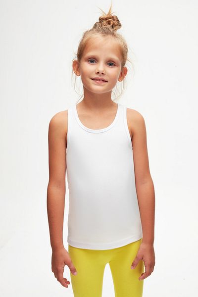 LOVETTI White Basic Swimming TanK Top for Girl