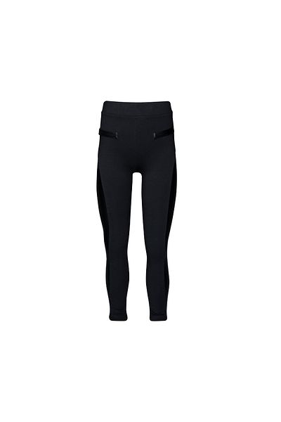 LOVETTI Girl's BlacK Leather Paneled Tights
