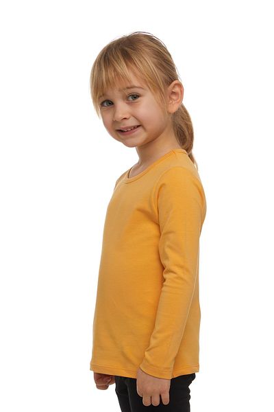 LOVETTI Girl - Yellow Melon Patterned Lycra Long Sleeve Seasonal T-shirt