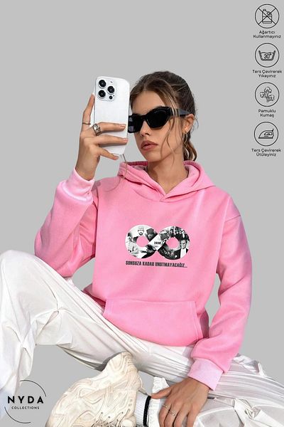 Nyda Collections Φούτερ με στάμπα Ataturk Unisex Oversize - Μακρυμάνικο, Κουκούλα, Βαμβακερό