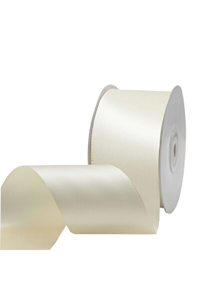serap çiçekçilik 6 cm. 5 Metre Çift Taraflı Krem Saten Kurdele