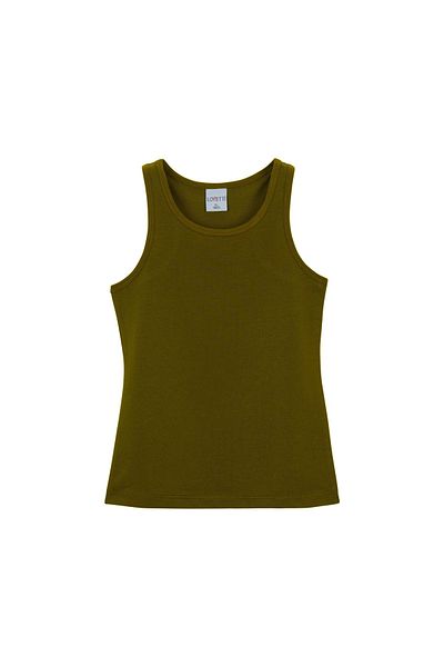 LOVETTI Olive Green Basic Girl's Swimming Tank Top