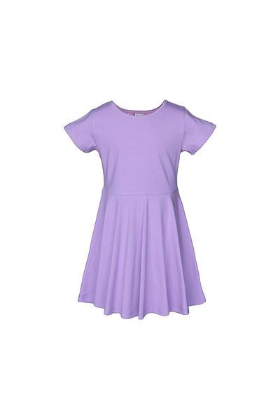 LOVETTI Lilac Colored Basic Short Sleeve Dress for Girls