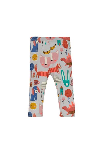 LOVETTI Girl's Patterned Roaring Animals Knee Length Leggings Capri