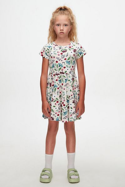 LOVETTI Girl's Patterned Fairy Garden Short Sleeve Dress
