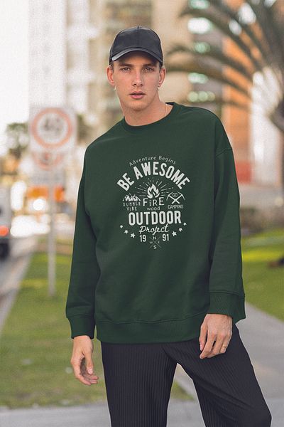 MYADA Φούτερ με στάμπα Unisex Oversize - 19305