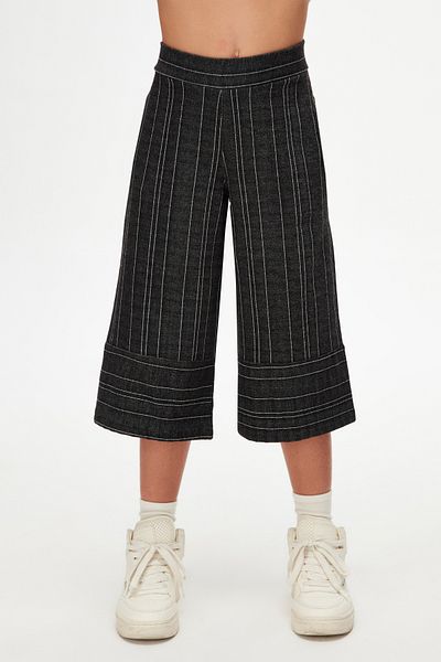 LOVETTI Wide Leg anthracite Striped Girl's Trousers