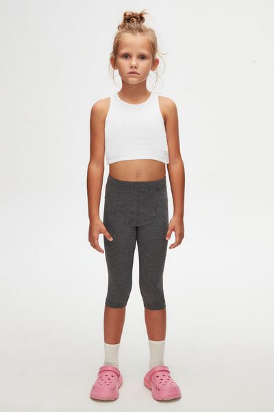 LOVETTI DarK Gray Knee-length Leggings for Girls - Basic Capri