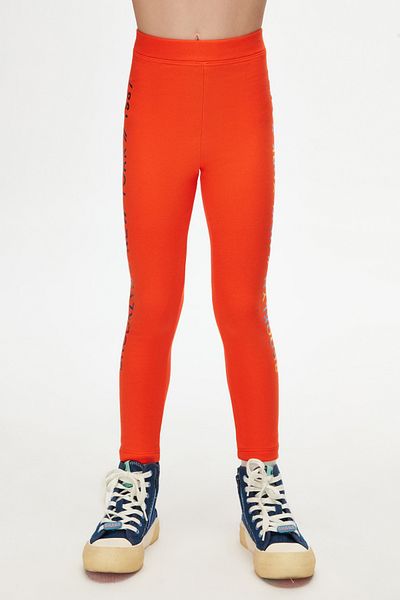 LOVETTI New York Printed Orange Girl's Winter Hooded Leggings
