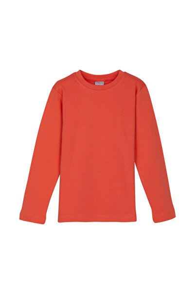 LOVETTI Πορτοκαλί μακρυμάνικο Χειμερινό T-shirt για κορίτσια - Crew Neck