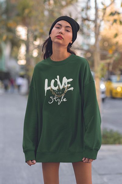 MYADA Φούτερ Unisex Love And Style Printed Oversize 19237