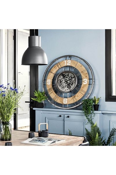 Atmosphera Lana Industrial Style Retro Design Round Wall Clock 90cm