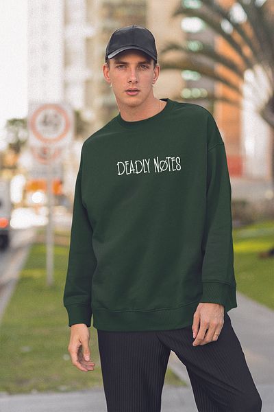 MYADA Φούτερ Unisex Deadly Notes Printed Oversize 22777