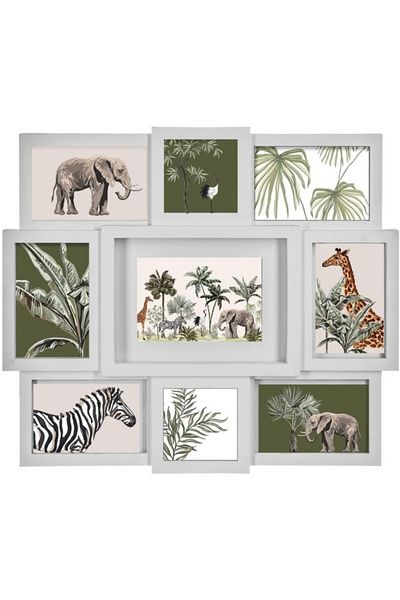 Atmosphera 9-Pictures Cali Wall Mount Sturdy Lightweight Photo Frame