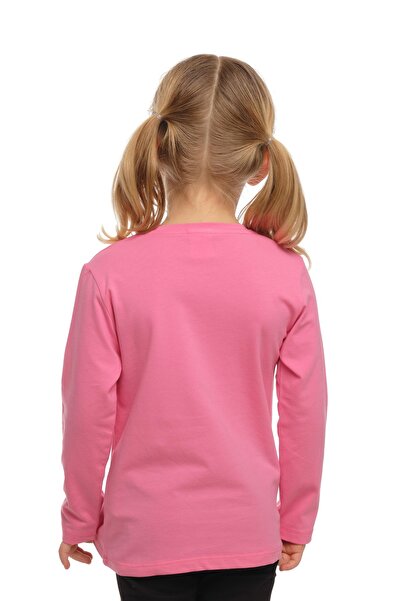 LOVETTI Candy Pink Basic Unisex Kids Seasonal Crew Neck Long Sleeve T-Shirt