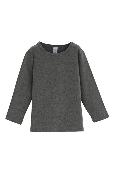 LOVETTI Koyu Gri Basic Çıtçıtlı Uzun Kollu Bebek Tişört