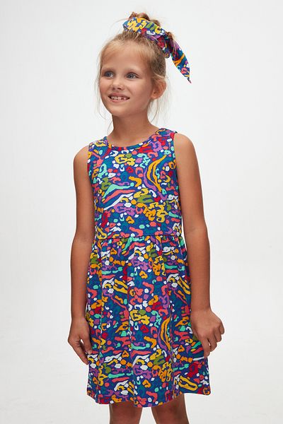 LOVETTI Girl - Abstract Leopard Patterned Sleeveless Dress