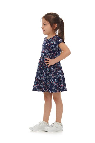 LOVETTI Girl's Patterned Momordica Short Sleeve Dress