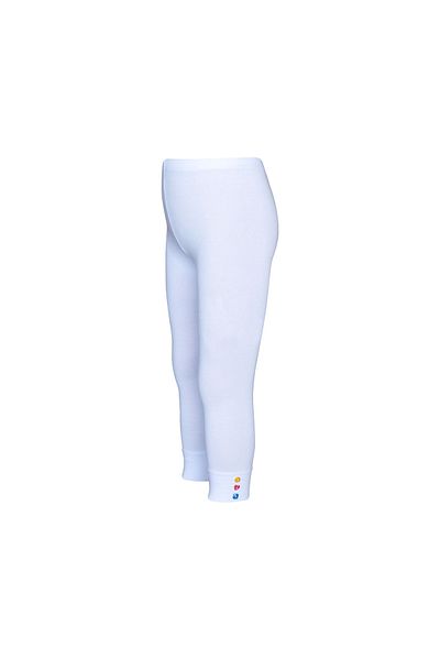 LOVETTI White ButtoneD CuffeD Summer Tights for Girls