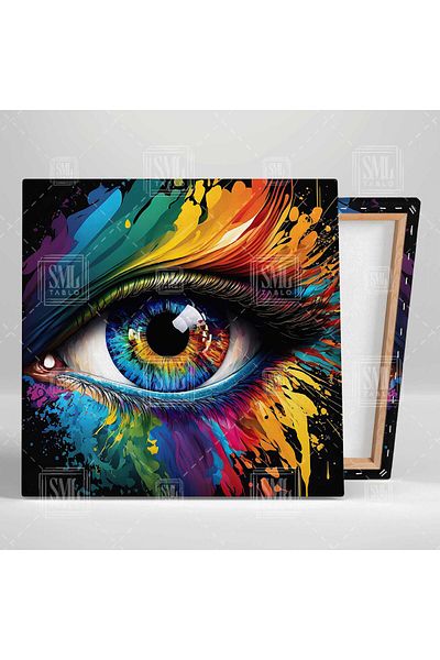 SML TABLO Street Art Graffiti Eye Doll Μοντέρνο διακοσμητικό τετράγωνος πίνακας σε καμβά