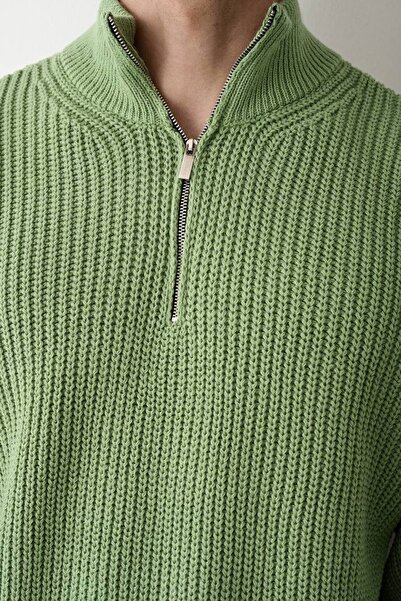 MARRAKECH Steel Knitted Oversize Half Zipper Sweater Kzk1902