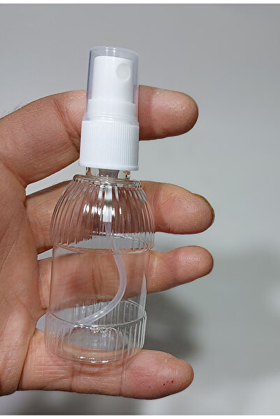 Petçi cam salih 25 Adet Boş Şişe Beyaz Spreyli Kolonya Şişesi Doldurulabilir Cep Plastik Parfüm Şişesi 50 ml Desenli