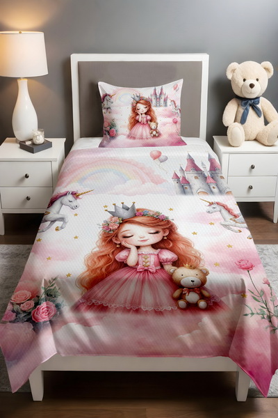 EVPANYA مجموعة بيكيه منقوشة بالأميرة ذات الشعر الأحمر