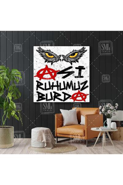 SML TABLO Asi Ruhumuz Burda Kartal Beşiktaş Eagle Champion Square Canvas Pain...