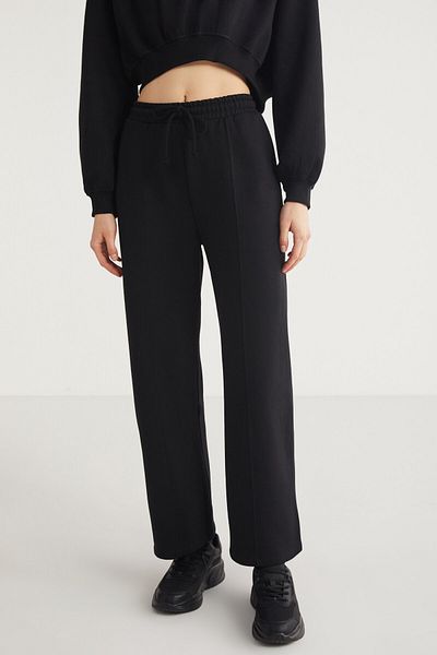 GRIMELANGE SARINA Pantaloni de trening negri din bumbac organic 100% pentru femei