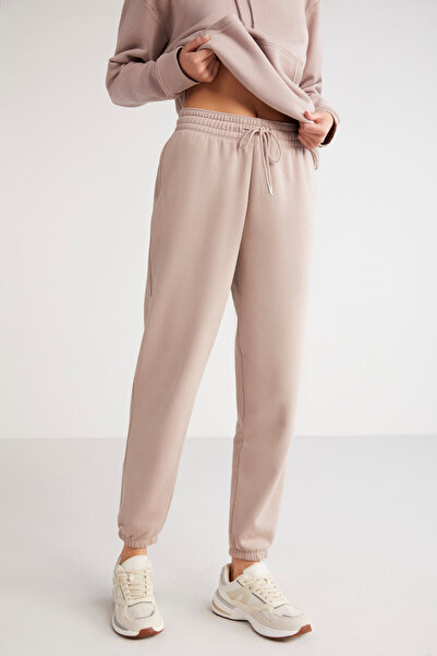 GRIMELANGE Dámské měkké růžové tepláky Mirai s fleecem uvnitř