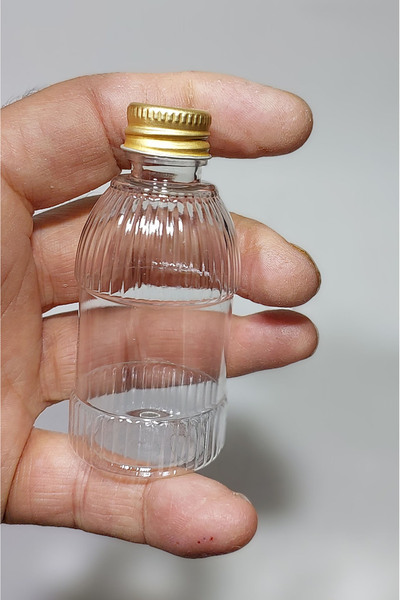 Durucam 50 Adet Boş Gold Kapaklı Kolonya Şişesi Doldurulabilir Cep Plastik Pa...