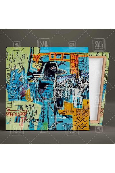 SML TABLO Jean Michel Basquiat Πίνακας πουλιών Σουρεαλιστικός Μοντέρνος Τετράγωνος Πίνακας Καμβά