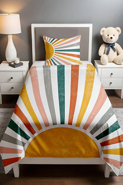 EVPANYA Renkli Bohem Güneş Desenli Pike Seti