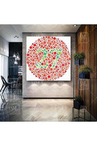 SML TABLO Testul de colorblindness Examen oftalmic Roșu Galben Albastru Verde Optician Pictură pătrată pe pânză
