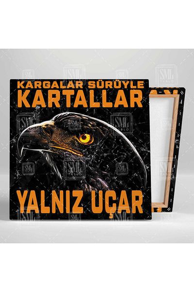 SML TABLO Coroana de curci Vulturii zboară singuri Eagle Beşiktaş Pictură pătrată pe pânză