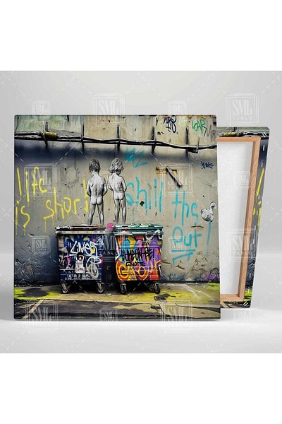 SML TABLO Ποτό σε γυάλινο κύπελλο Cafe Restaurant Square Canvas Painting