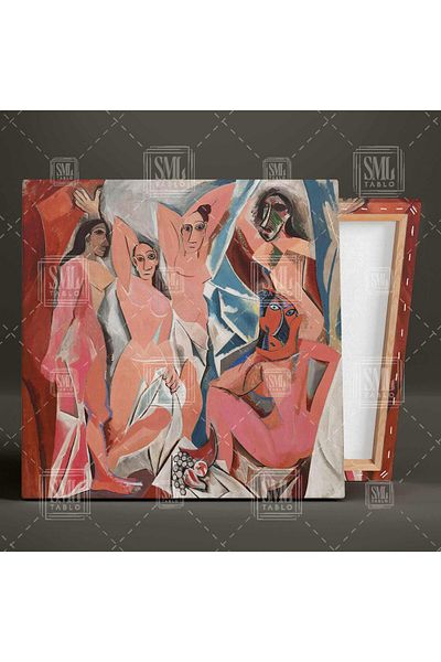SML TABLO Pablo Picasso Fetele din Avignon Nudul surreal Femei Picasso Capodopera Pictură pătrată pe pânză