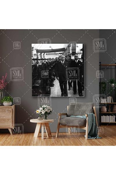 SML TABLO Ataturk Nazilli Press Factory Sumerbank Cotton Textile Factory Τετράγωνος πίνακας σε καμβά