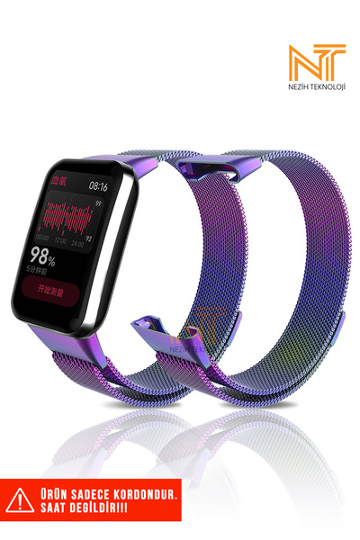 Nezih Case Xiaomi Mi Band 7 Pro Uyumlu Milanes Hasır Örgü Metal Kordon