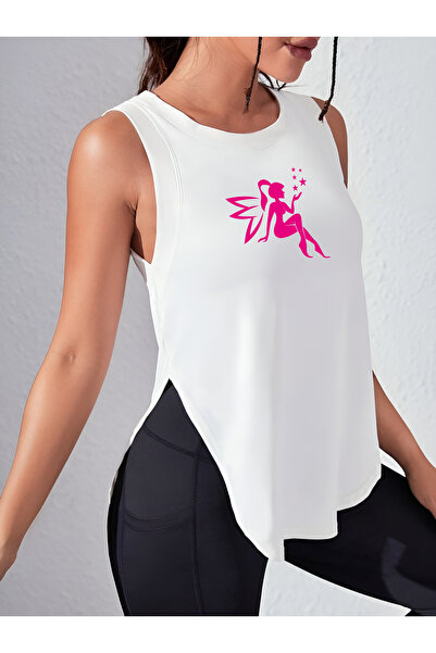 CDA Tricou sport pentru femei Pink Angel White