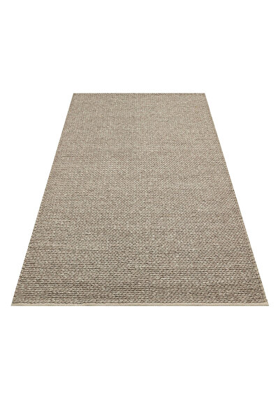 Eko Halı Basketweave Brown - Jade - Naturel Kazak Örgü Desenli El Dokuma Örgü...