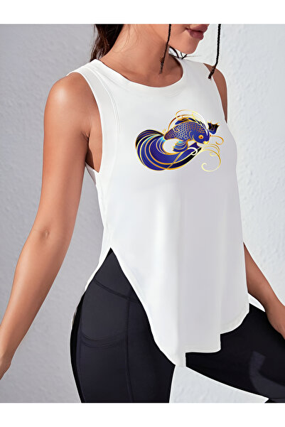 CDA Γυναικείο αθλητικό μονόχρωμο Lucky Fish White