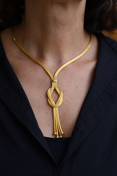 Yenigün Kuyumculuk 14 Ayar Altın Cımarlı Örgü Kalze Kolye 3