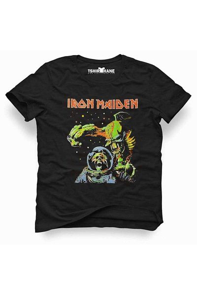 Tshirthane Ανδρικό μπλουζάκι με λεπτή εφαρμογή Iron Maiden The Final Frontier Rock Metal Music με στάμπα