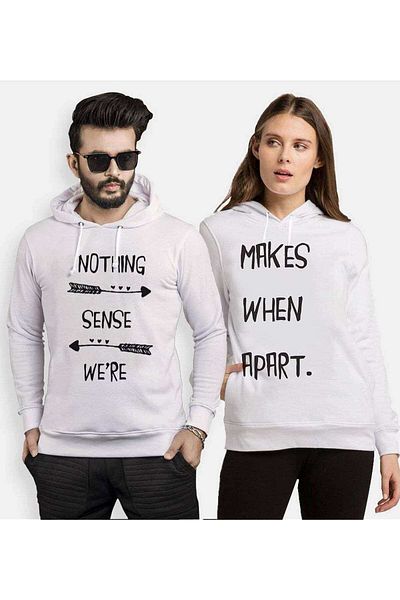 Tshirthane Nothing Makes Sense Lover Combos Hooded Couple Combination
