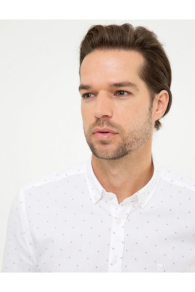 Pierre Cardin Βουργουνδία Slim Fit Μακρυμάνικο Πουκάμισο 50219452-VR014